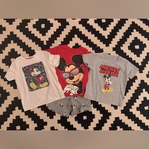 Disney Red and Gray Short Sleeve Tees